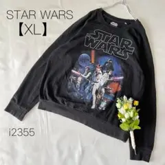 スターウォーズ 大きめサイズ スウェット 薄手 黒 プリント ブラック【XL】