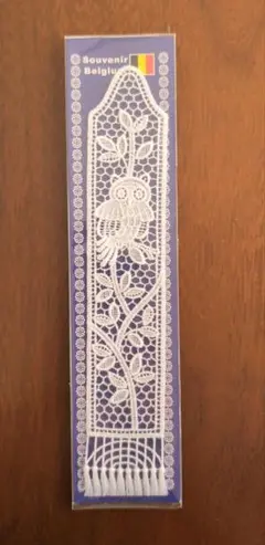 ベルギー製　フクロウデザイン　レース　ブックマーク