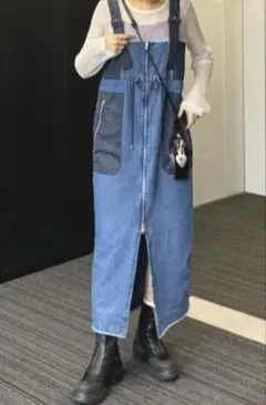 JEANASIS パッチワークジャンスカ　デニムワンピース