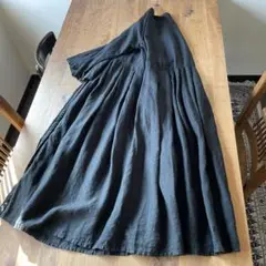 nest robe 黒 ロングワンピース リネン