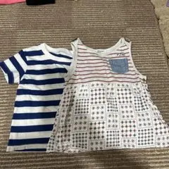 青と白のストライプ Tシャツ・カットソー セット