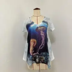 クラゲ　深海　Tシャツ　レディース　海月　jellyfish 海の中　海底