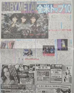 BABYMETAL　横浜流星　中日スポーツ　8/20 新聞