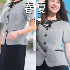 【ENJOY】【オフィス】 半袖オーバーブラウス 11号 春夏