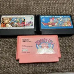 ファミコンソフト　ドラクエII、ドラクエIV. 星のカービィ　中古　現状