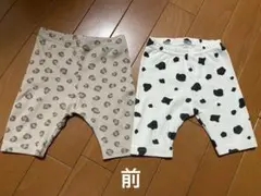 西松屋 ヒョウ柄・牛柄ボトムス 80 2枚セット 双子