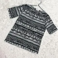 セシオセラ✨美品　tシャツ 半袖　水彩風　ポリエステル　薄手　総柄　（M）