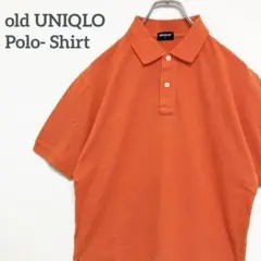 【old UNIQLO】ポロシャツ 鹿子 オレンジ 紺タグ オールドユニクロ M