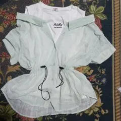半袖シャツ 薄い緑色 m 160
