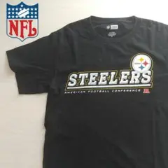 NFL アメリカンフットボールSTEELERS 半袖Tシャツ デカロゴ 黒