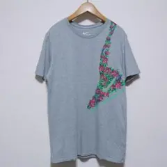 ■NIKE ナイキ■肩掛け スニーカー Tシャツ■グレー フローラル ダンク
