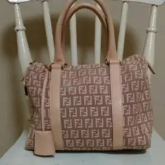 フェンディ FENDI ミニボストン ピンクベージュ ズッカ柄