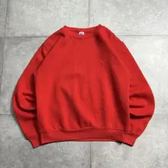 【希少】80s Russell ラッセル 無地スウェット レッド 赤 S 短丈
