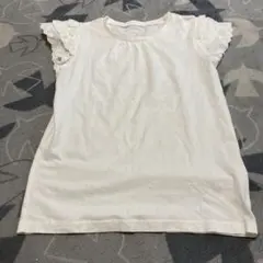 ホワイト フリル袖 Tシャツ