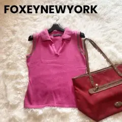 美品♦︎ FOXEYNEWYORK フォクシー ノースリーブシャツ ピンク