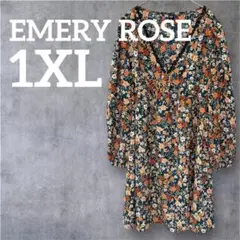 美品❣️一点物✨EMERY ROSE フラワープリント チュニック 1XL