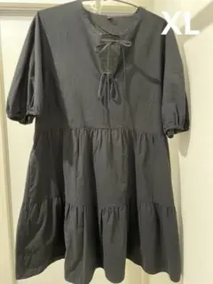 コットンティアードミニワンピース　XL GU