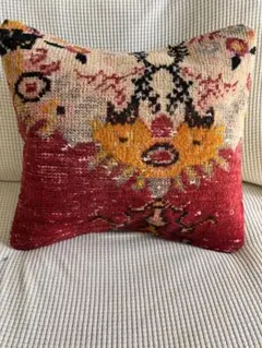 貴重✳︎ギュネイ　61.5×180コーラルレッド　ネイビー　トルコヴィンテージラグ 貴重✳︎ギュネイ 61.5×180コーラルレッド ネイビー トルコ