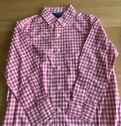 GAP長袖シャツ ピンクと白のチェック 120cm