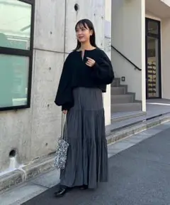 mystic ポンチスウェットティアードワンピース
