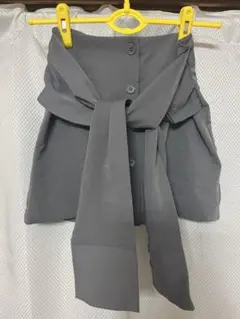 グレー リボン付き タイトスカート