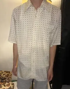 70s 80s made in france シャツ　フランス製　柄シャツ