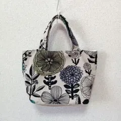 トートバッグ ハンドメイド 花柄 帆布