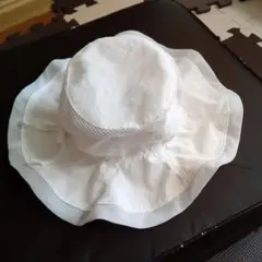 ホワイト メッシュ広つばハット