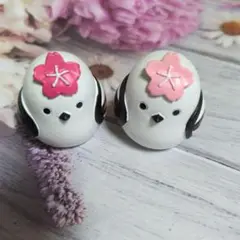 桜シマエナガ　キャンドゥ　リトルフレンド　オブジェ