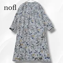 nofl ノフル　シャツワンピース　長袖　オーガニックコットン　花柄