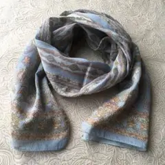 青系花柄ストール