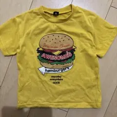 Tシャツ　男の子　ハンバーガーグラフィック　110 黄色　美品