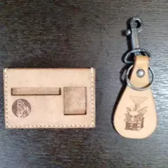 【値下げ】唐津曳山グッズ 革製カード入れ＆キーホルダー