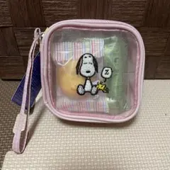 カルディ　スヌーピー　相良刺繍メッシュポーチ　お菓子　新品