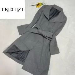 【極美品✨】INDIVI ロングコート ウールカシミヤ スタンドカラー 38