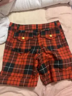 ショートパンツ　赤チェック　Mサイズ