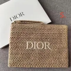 新品　ディオール ノベルティ ストロー刺繍ポーチ 箱付き