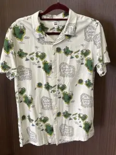 ユニクロ　ヘザーブラウン アロハシャツ キッズ160