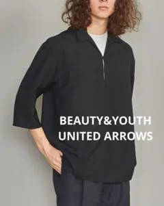 BEAUTY&YOUTH ウーステッド スキッパー 6SL シャツ ブラック М