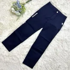 クロコダイル ストレートパンツ ゴルフウェア 薄手 伸縮性Sサイズ ネイビー