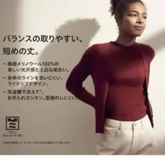 ユニクロエクストラファインメリノリブモックネックセーターとショートカーディガン