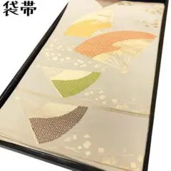 KO-710 袋帯 正絹 全通 色彩豊かな扇子柄 金彩