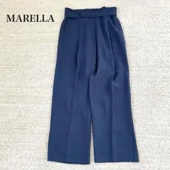マレーラ イタリア製 ハイウエストワイドパンツ センタープレス 美シルエット