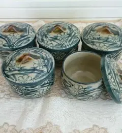 蓋付き湯飲み茶碗5つセット
