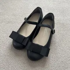 美品　グリーンレーベル リボン付きバレエシューズ 17cm
