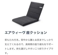 エアウィーブ 座クッション（背もたれ付）ブラック