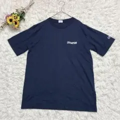 美品＊Champion チャンピオン　コットン混　Tシャツ　ロゴワッペン　紺　Ｓ