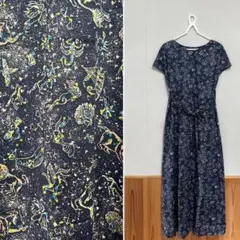 ハンドメイドリバティフレンチスリーブワンピース