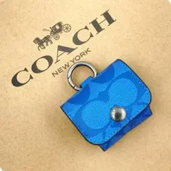 ☆新品 coach/コーチ シグネチャー AirPodsProケース ブルー