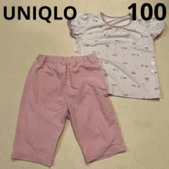 UNIQLO ユニクロ　半袖半ズボン　パジャマ　100cm パンダ　ピンク